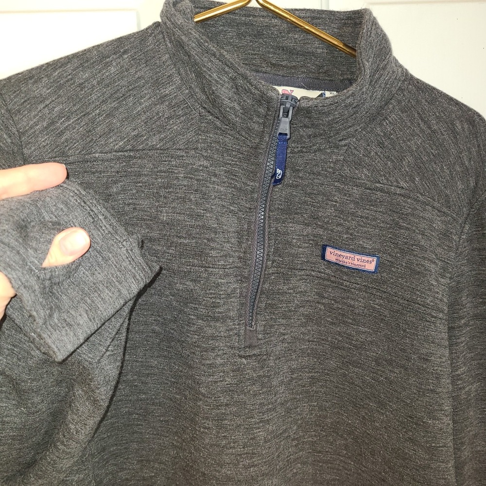 Vineyard Vines Edgartown Shep Shirt Women's XL Heather Gray 1/4 Zip Pullover